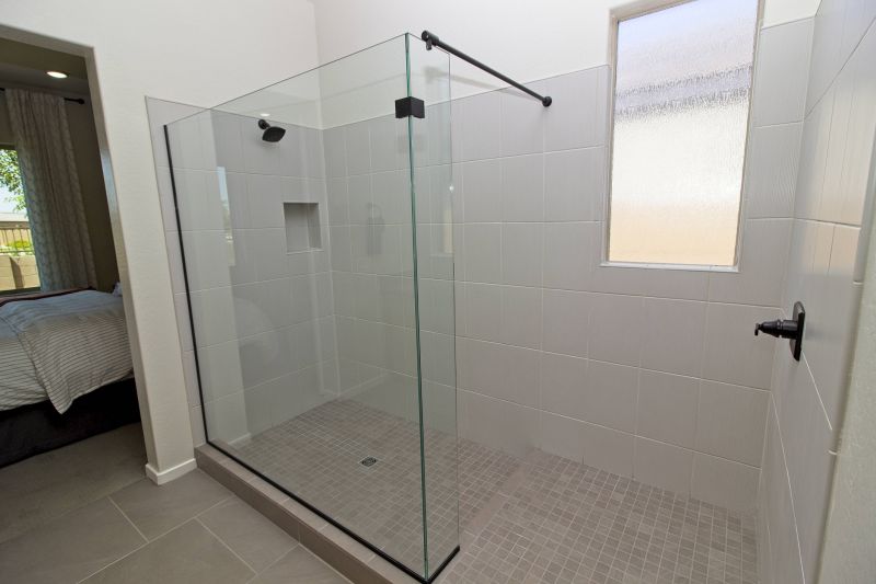 Corner Shower with Built-in Shelves